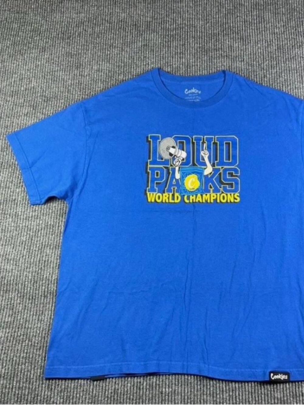 Cookies T Shirt Mens 2XL Blue Logo Graphic Streetwear Cotton Tagless Casual